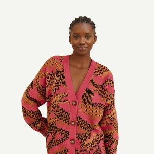 Farm Rio Croc Print Cardigan NWT